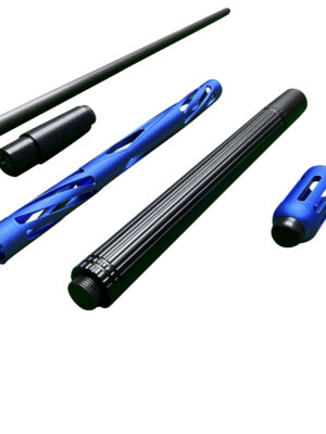 Blue aluminium billiard cues