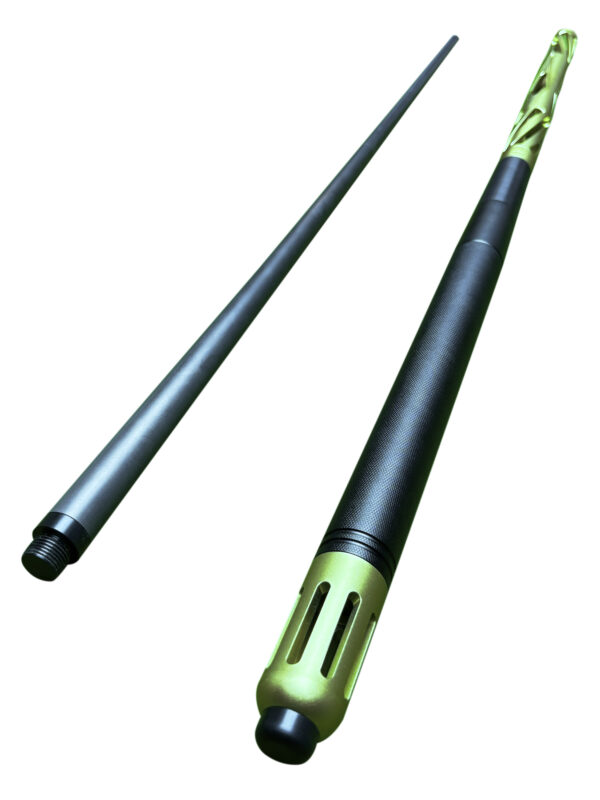 Olive green aluminum billiard cue