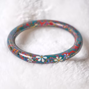 ​​"Indigo Frost · Lacquer Bangle​