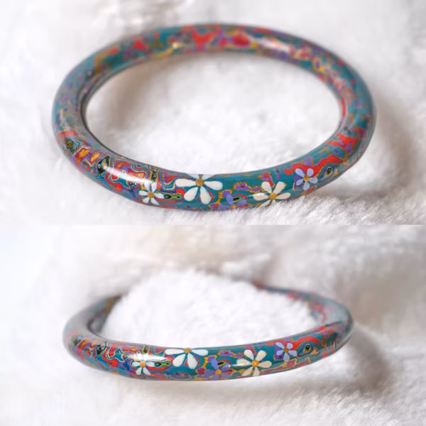 ​​"Indigo Frost · Lacquer Bangle​