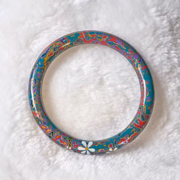 ​​"Indigo Frost · Lacquer Bangle​